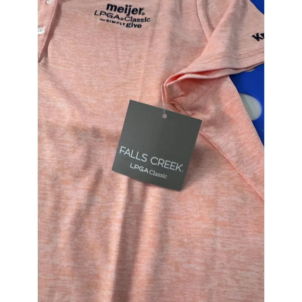 Falls Creek NEW NWT Meijer LPGA Polo Shirt Peach Simply Give Kraft 1X